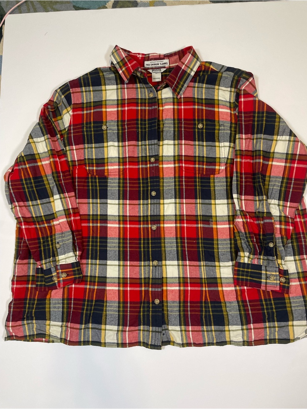 Duluth Trading Co. Women’s Free Swingin Flannel Plaid Shirt Red Size 3X